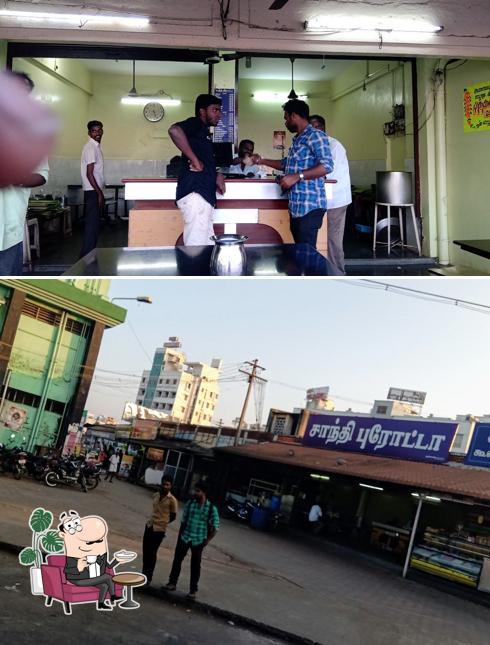 The interior of Santhi Parotta