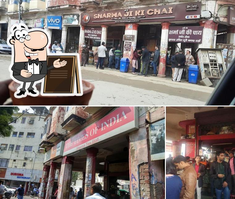 The restaurant's exterior and bar counter