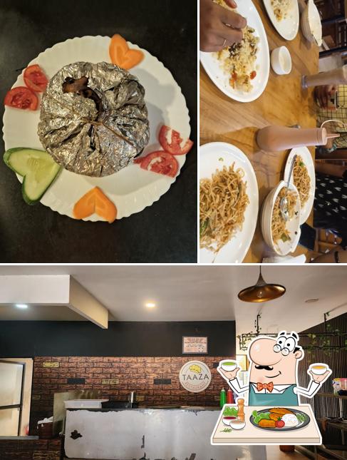 This is the picture depicting food and interior at Taaza Kitchen