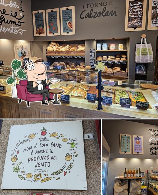 Questa è la foto che mostra la interni e bevanda di Il Forno di Calzolari - Fragole