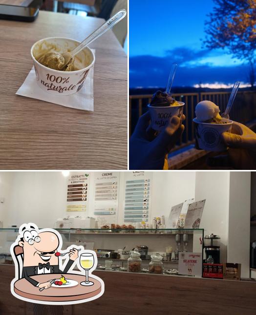 Tra le varie cose da Gelateria terra e cuore pescantina si possono trovare la cibo e interni