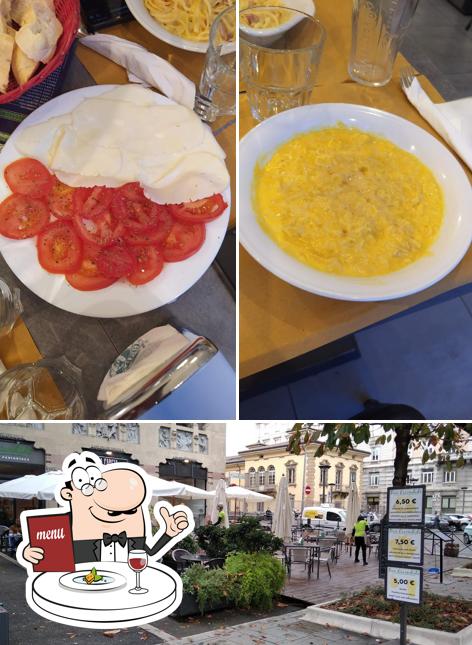 La cibo e interni del ristorante