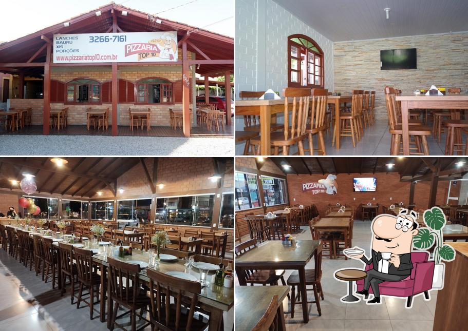 O interior do Pizzaria Top10