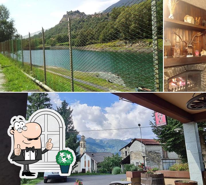 La esterno e cibo del ristorante