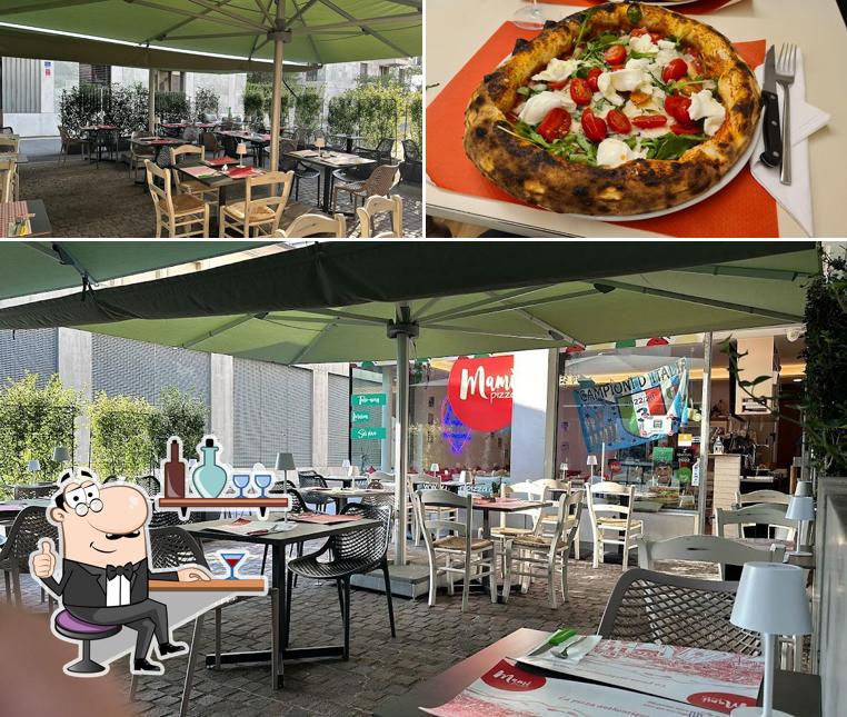 Tra le diverse cose da Mami Pizza - Lausanne si possono trovare la interni e cibo