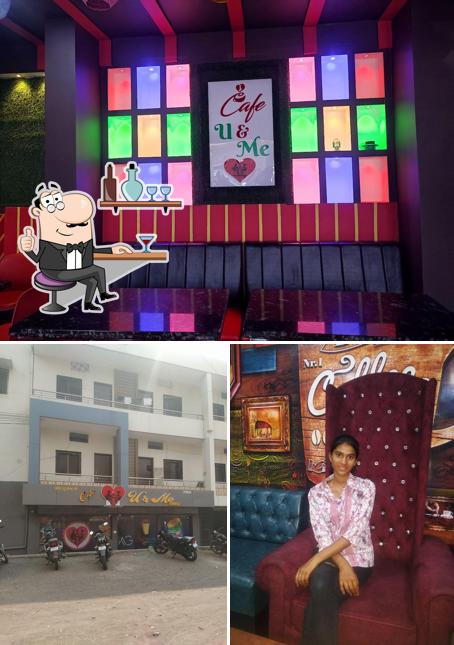 Take a look at the picture showing interior and exterior at Cafe U & Me