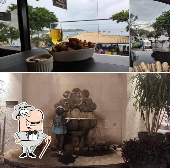 A ilustração do Casa Valenciana Bistrô’s exterior e comida