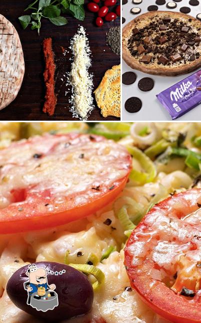 Platos en Benditta Pizza