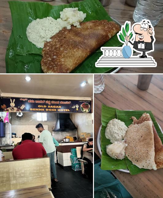 This is the picture showing exterior and food at Old Sagar Benne Dose Hotel (The Original)