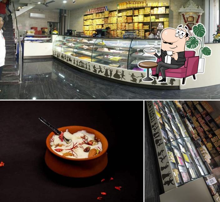 The restaurant's interior and food