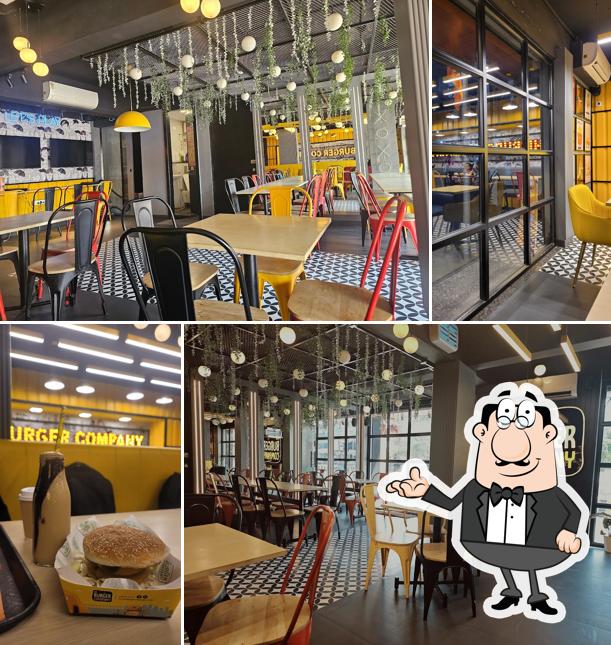 Take a seat at one of the tables at The Burger Company