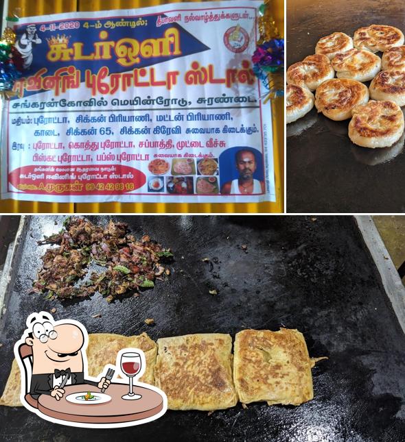 Food at Sudar Oli Evening Parotta Stall