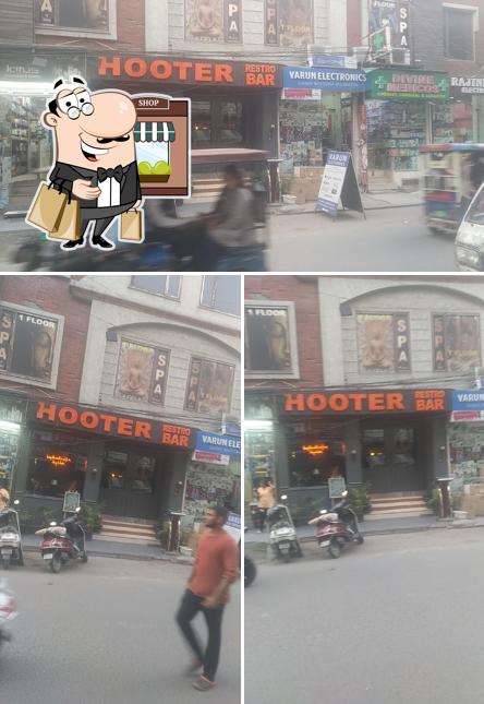 The exterior of hooter restro & bar