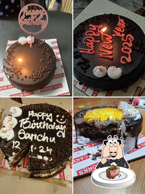 Chocolate cake at Cake Works Chrompet