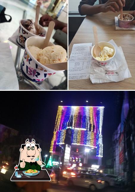 Among different things one can find food and exterior at Baskin Robbins Thiruvalla