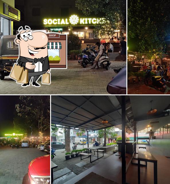 You can get some fresh air at the outside area of Social Kitchen