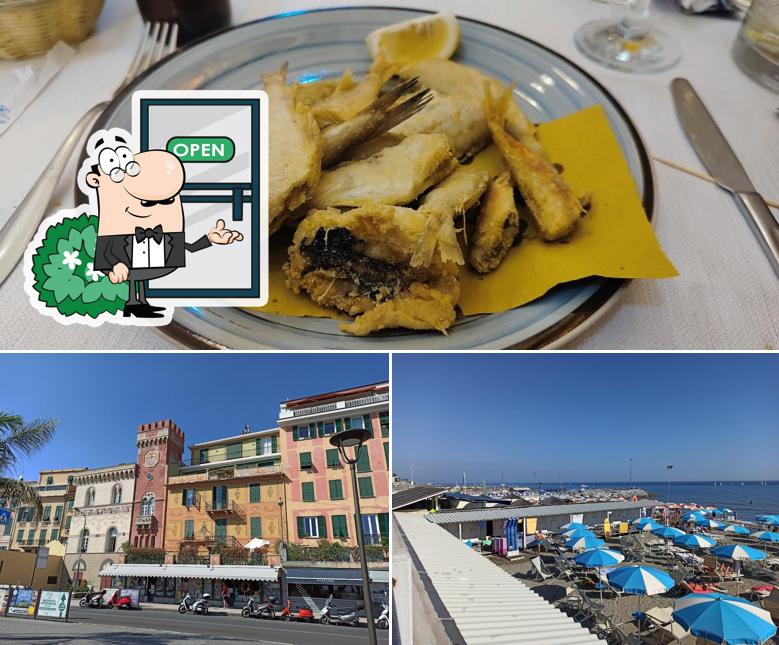 La foto della esterno e cibo di Ristorante Le riviere