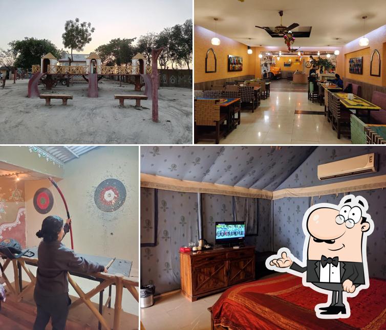 Take a seat at one of the tables at Chokhi Dhani Sonipat