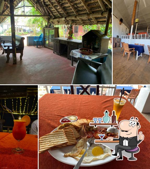 The interior of Varkala Marine Palace Beach Restaurant