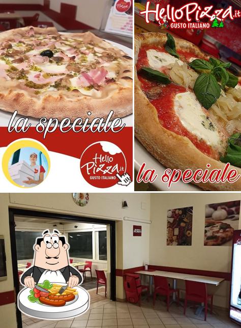 Guarda la foto che mostra la cibo e interni di Hello Pizza