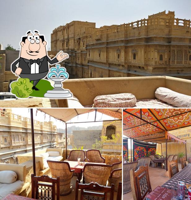 Check out the outside area of KB Café Jaisalmer
