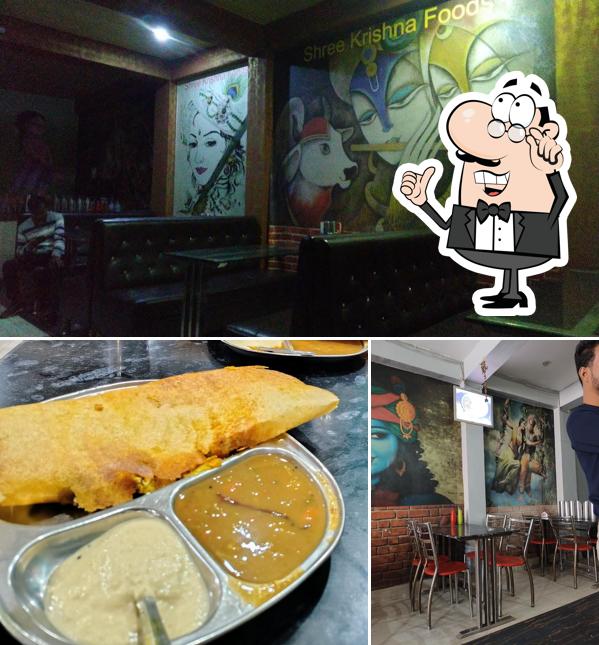 The restaurant's interior and food