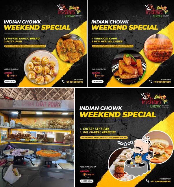 Among various things one can find food and interior at Indian Chowk