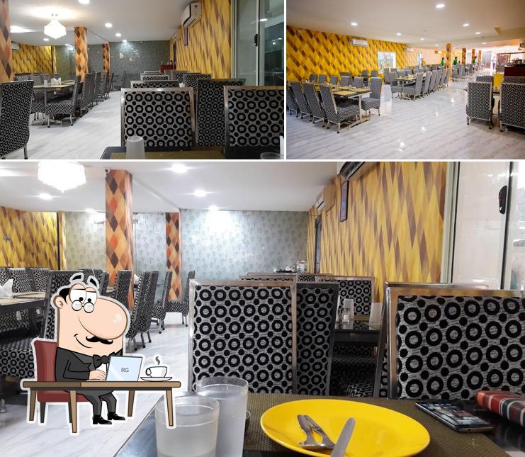 The interior of Hotel Chendur