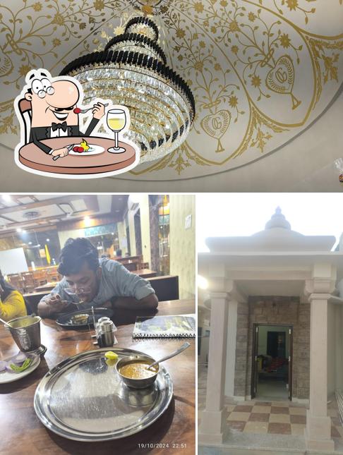 This is the image displaying food and interior at Gokul ki dhani