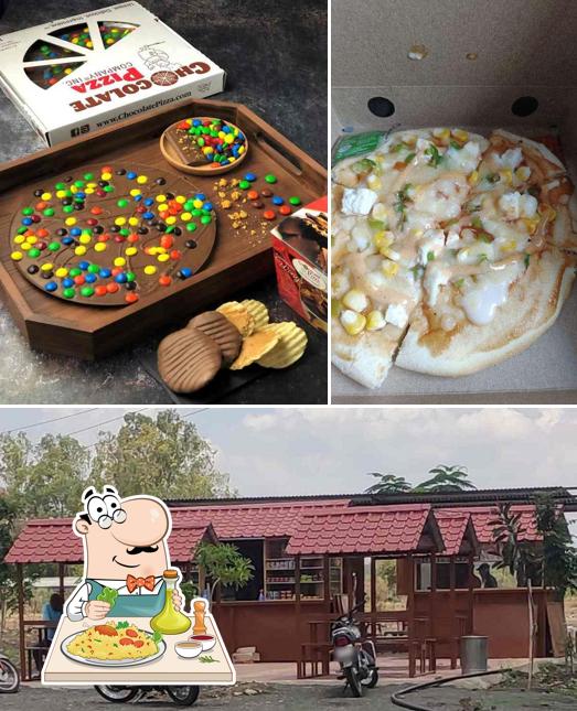 The picture of food and exterior at Pizza Heart