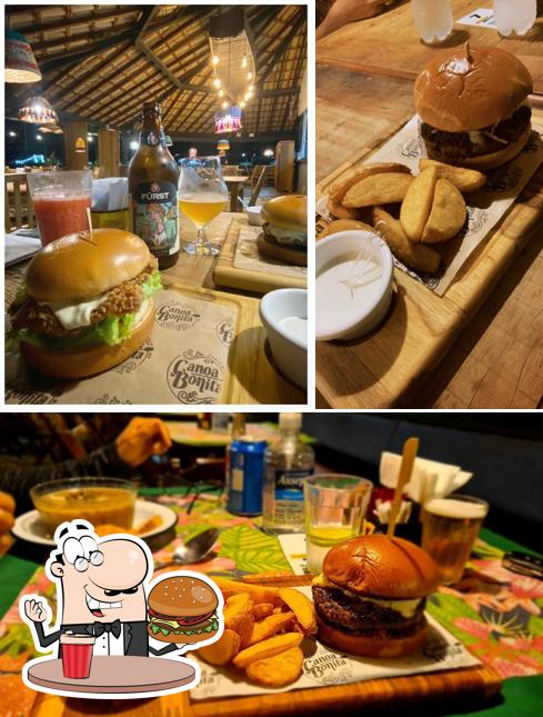 Os hambúrgueres do Canoa Bonita Bar irão saciar diferentes gostos