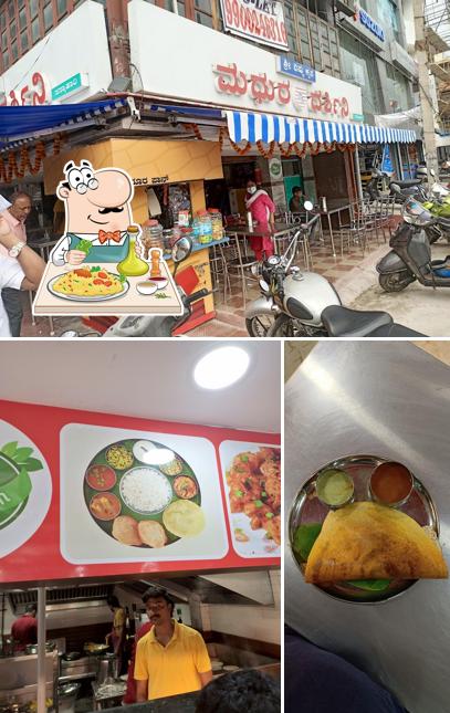 The picture of food and exterior at Madura Darshini Vegetarian