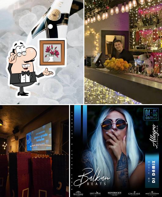 Guarda la immagine che raffigura la interni e cibo di Allegro Caffe & Lounge Bar