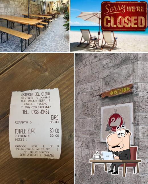 Gli interni di Osteria Del Cigno