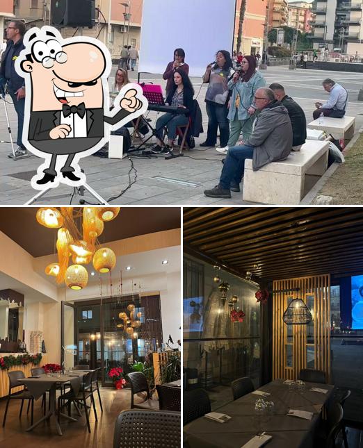 La foto di interni e pizza da Il Gattopardo by Riva - Pizzeria & Aperitif