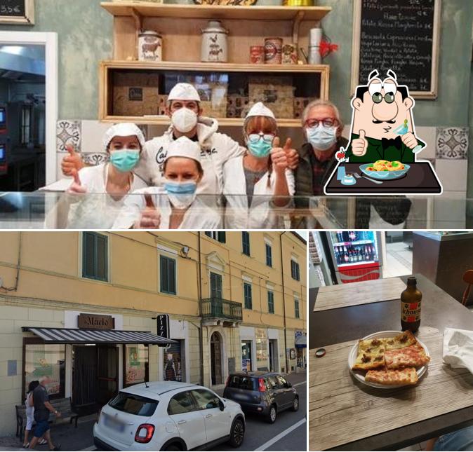 Questa è la immagine che mostra la cibo e esterno di Pizza Al Taglio da Mario