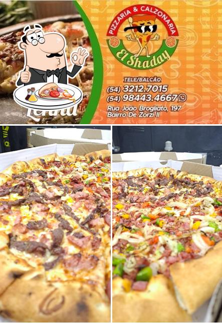 No Pizzaria e Calzonaria El Shaday, você pode degustar pizza