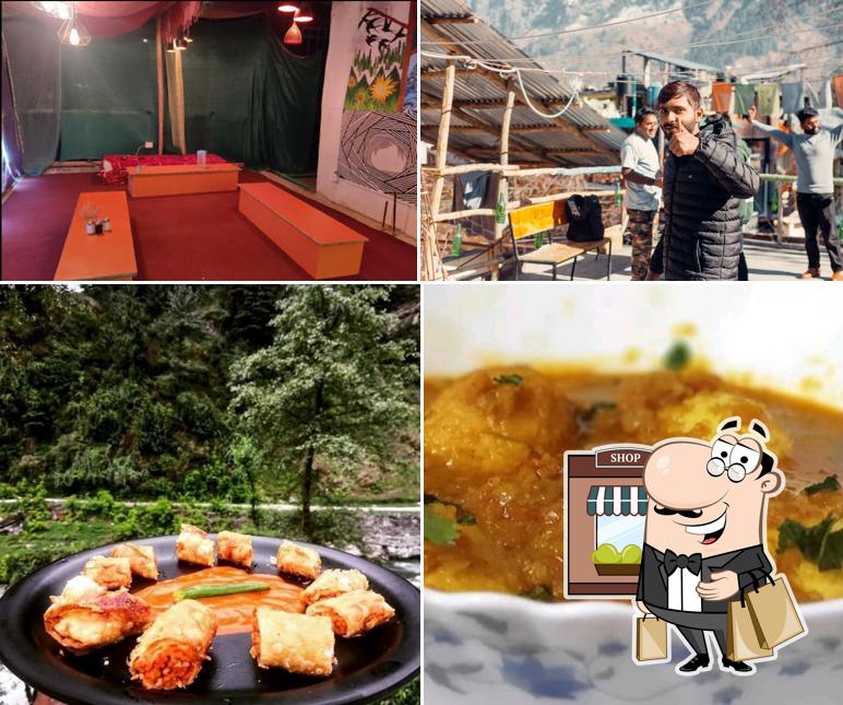 The restaurant's exterior and food