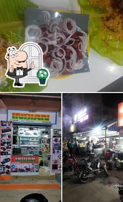 The picture of exterior and food at PUBG Restaurant