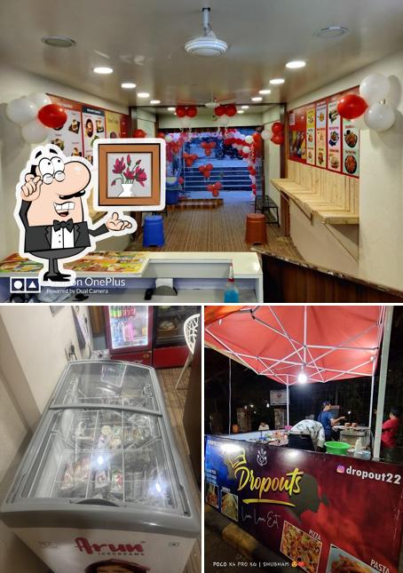 Take a seat at one of the tables at Goli Vada Pav