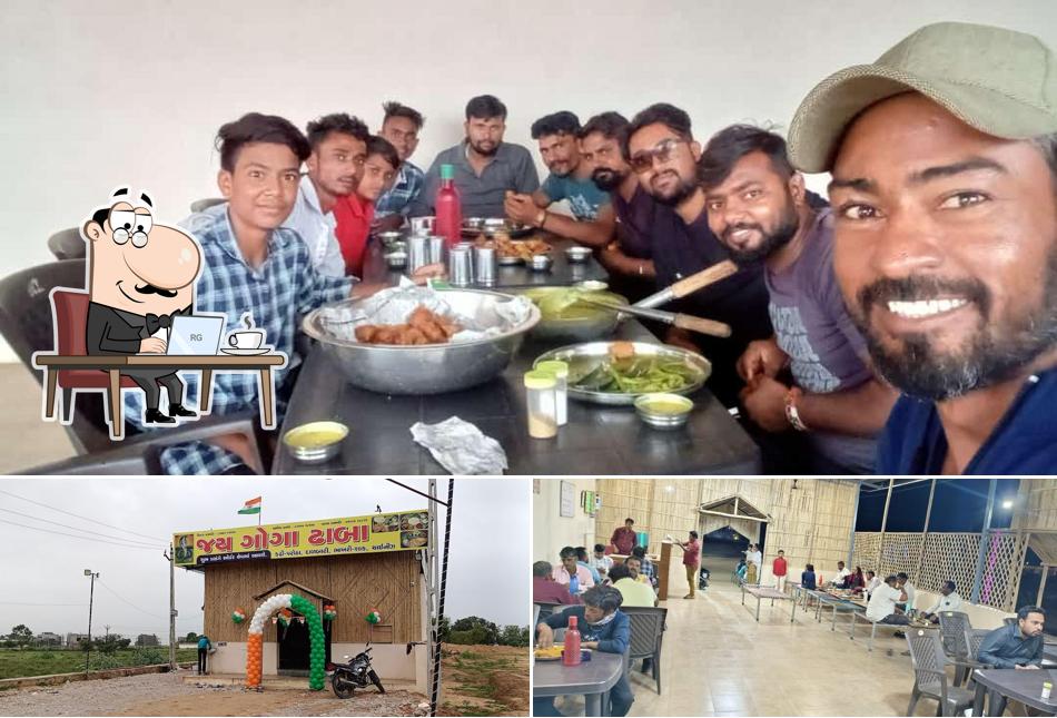 Take a look at the picture depicting interior and exterior at JAY GOGA DHABA