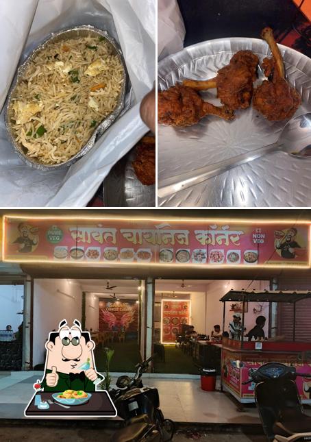 The picture of food and exterior at Sawant's Chinese Corner