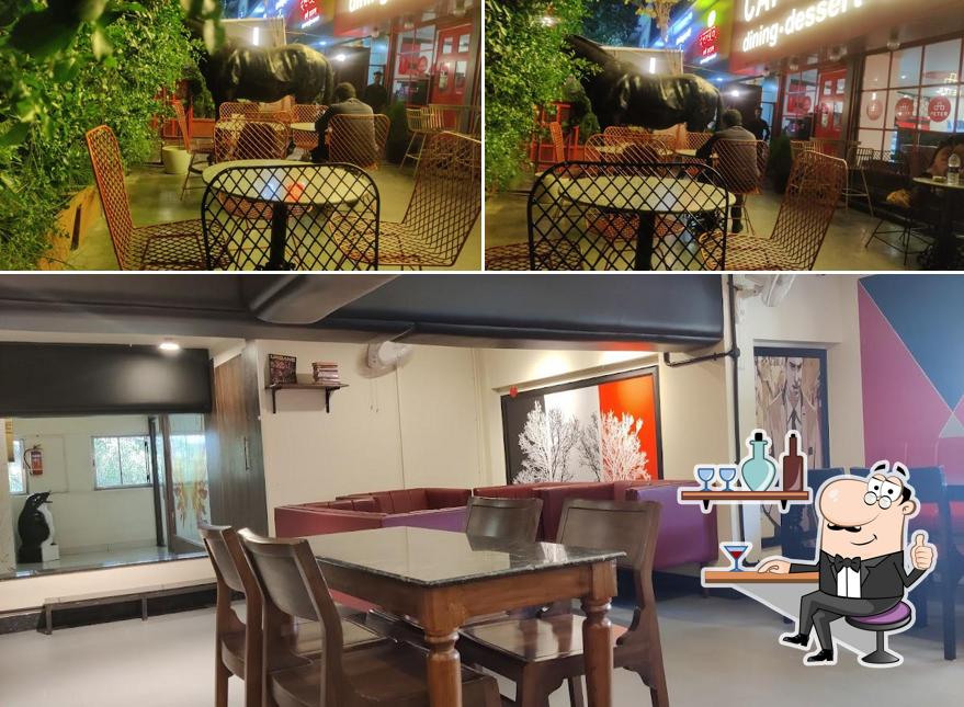 Take a seat at one of the tables at Café PETER