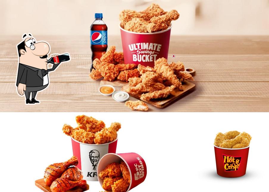 The image of drink and food at KFC