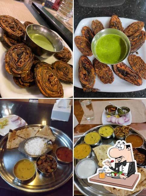 Food at The Maratha Veg Restaurant : Maharastrian Thali in Pimple Gurav : Veg Thali in Pimple Gurav