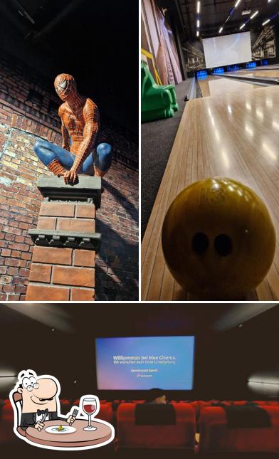 Questa è la immagine che presenta la cibo e interni di blue Cinema Maxx Winterthur Kino und Bowling