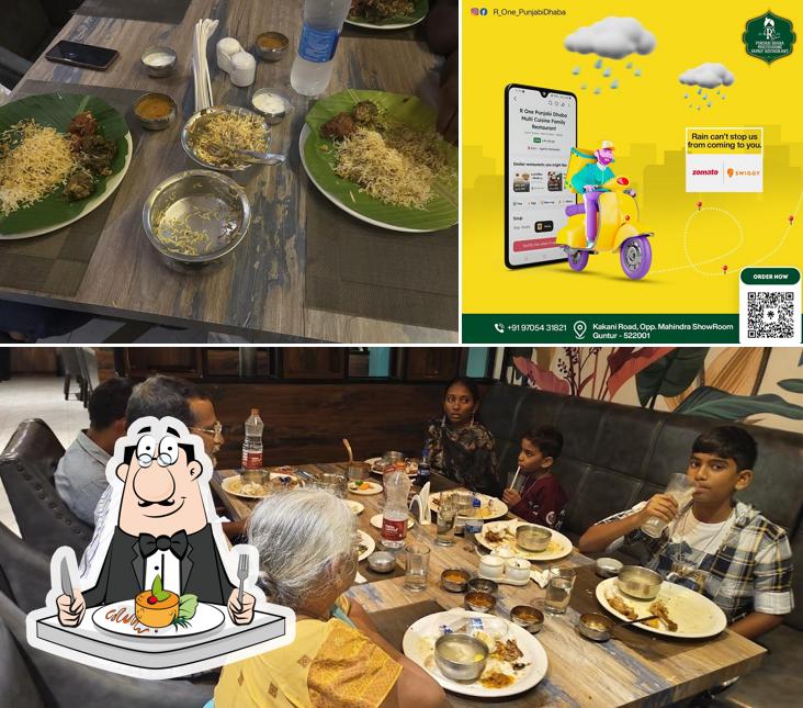 The photo of food and exterior at R One Punjabi Dhaba Multicuisine Restaurant