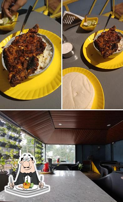 This is the picture displaying food and interior at Spice Town
