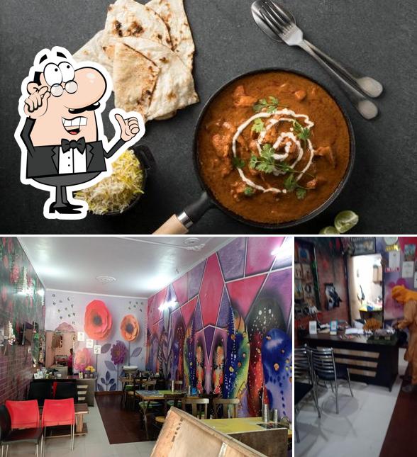 The image of interior and food at Labh Vaishno dhaba