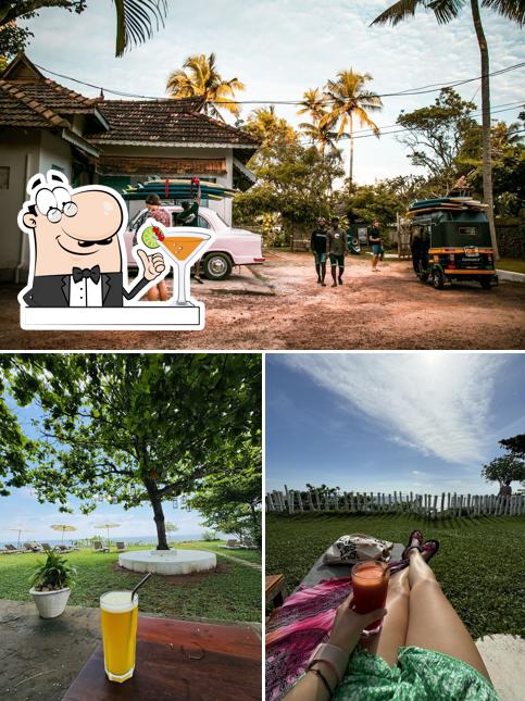 The picture of drink and exterior at Soul Food Cafe